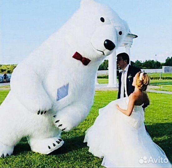 Белый Пушистый Миша Гигант Бомбардир