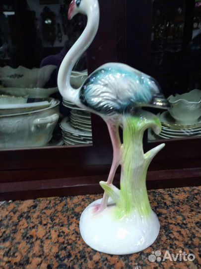 Статуэтка винтажная фарфоровая Фламинго