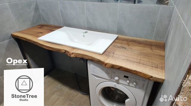 Столешница в ванную из массива ореха