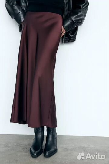 Юбка миди атласная Zara