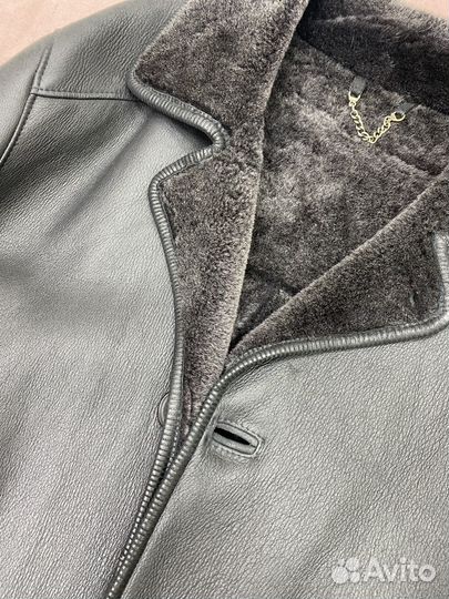 Кожаная дубленка мужская 54