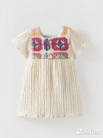 Новое платье из рельефной ткани Zara kids, 104