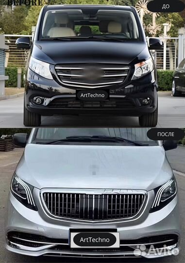 Обвес Mercedes vito w447 Maybach с фарами фонарями