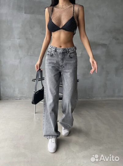 Джинсы женские широкие багги