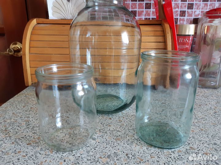 Банки стекло 0,5-0,7-2,0-3,0л, бутылки 1,0л