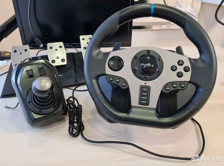 Гоночный руль PXN V9 PC Game Racing Wheel, PS4