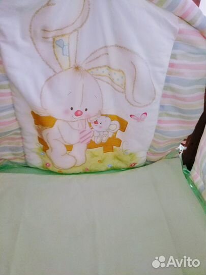 Детская кроватка - маятник массив кокосовый матрас