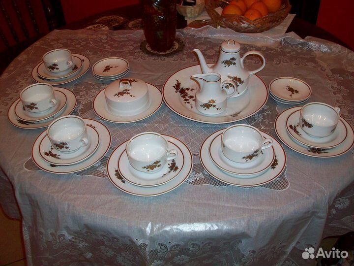 Сервиз чайный Гдр Матовое золото