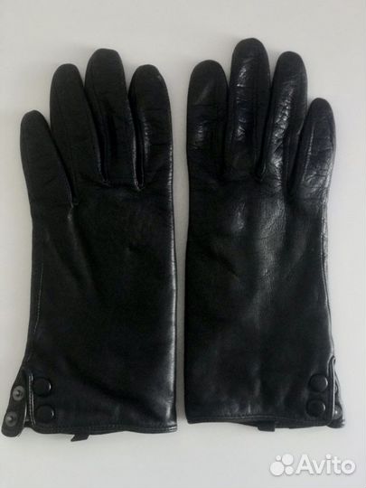 Перчатки кожаные зимние
