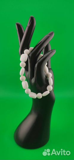 Браслет из натурального белого агата