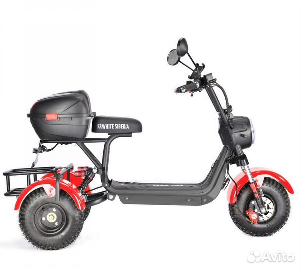 Электротрицикл white siberia trike mini Red