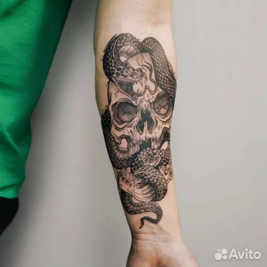 Чб и цветные тату от художника