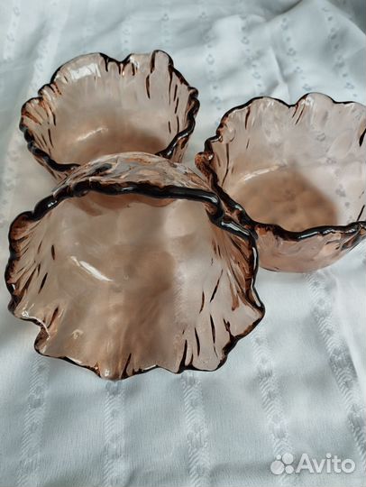 Вазы салатники цветное стекло СССР