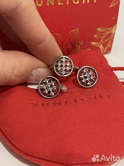 Серьги и кольцо серебряные