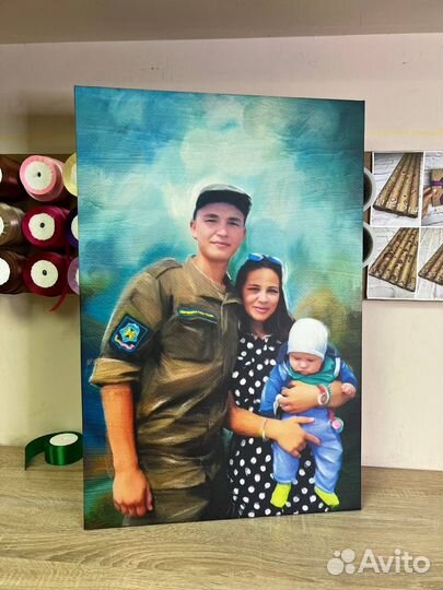 Портрет по фото на холсте,печать картин