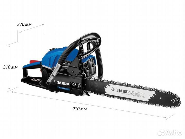 ПБЦ-490 45дп Пила цепная бензиновая, зубр Професси