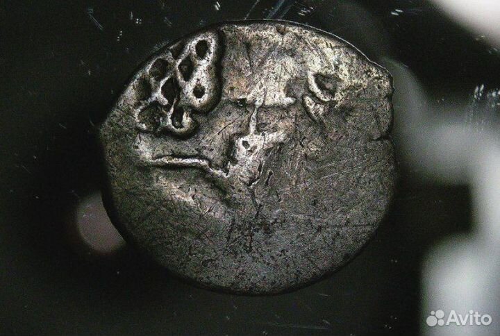 Редчайшая полуденьга с барсом, удельная чешуя