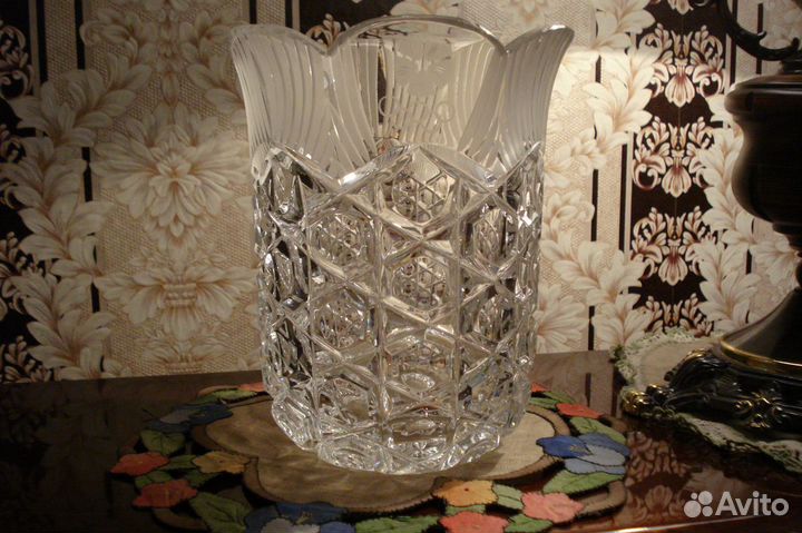 Ваза хрусталь Магнолия лзхс Винтаж СССР