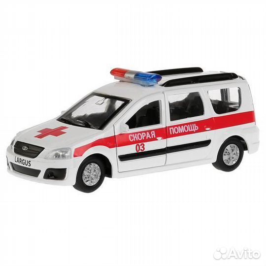 Машина LADA Largus Скорая 12 см белая металл инерция Технопарк SB-16-47-A-WB