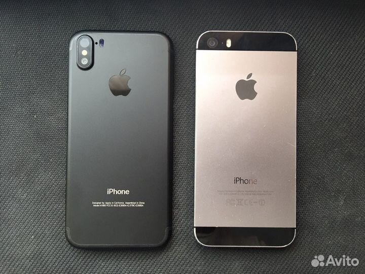 Корпус для iPhone 5S в стиле iPhone X матовый чёрн