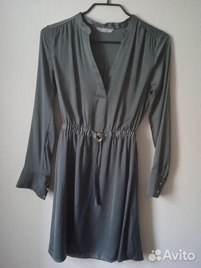 Платье синее серое 40 42 XS S H&M hm