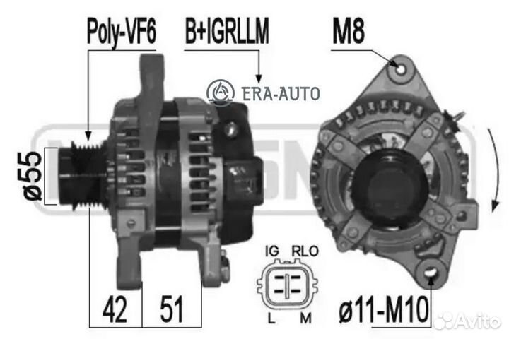 ERA 209360 Генератор toyota avensis/RAV IV 06- 100A 209360