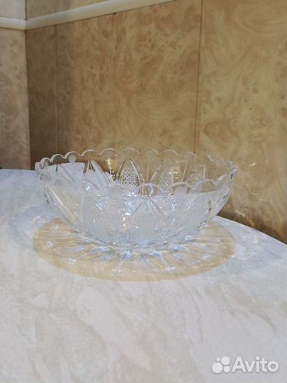 Ваза для фруктов / салатник хрусталь