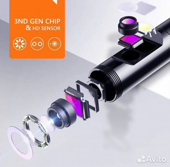 Эндоскопы WiFi с 2 камерами 2метра 5.5мм