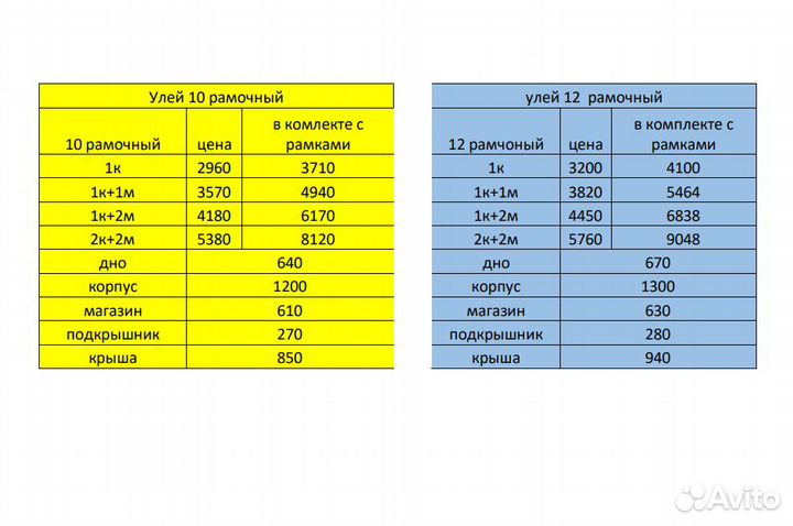 Ульи 10 и 12 рамочные Дадан