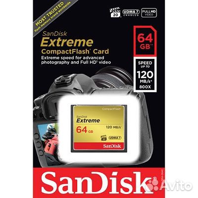 Карта памяти SanDisk Extreme CF 64GB R120/W80MB/s