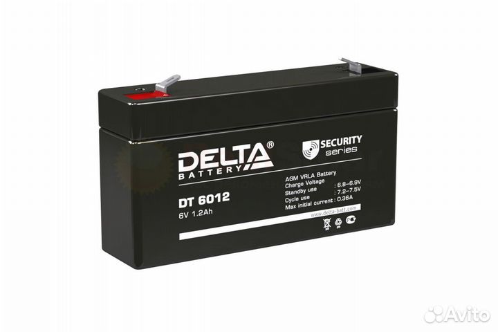 Аккумулятор ибп delta DT 6012 6V 1.2Ah