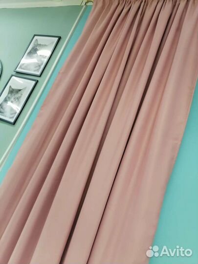 Розовые шторы гардины Сатин