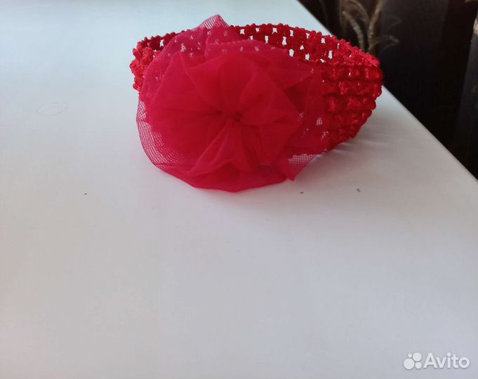 Повязка-резинка на головку новорожденной