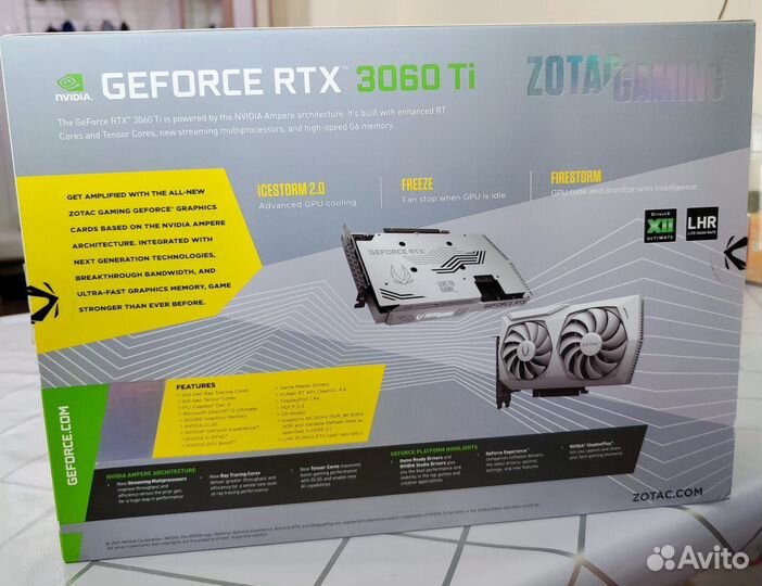 Видеокарта zotac gaming RTX 3060 Ti AMP 8GB