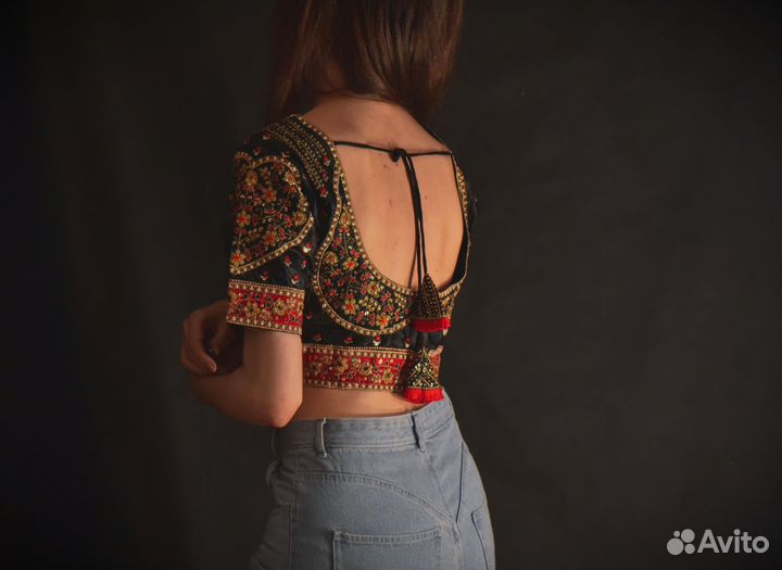 Топ сари чоли блузка бохо экзотика восток ретро
