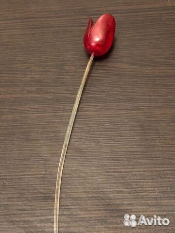 Стеклянный тюльпан. Ручная работа. Высота 20 см