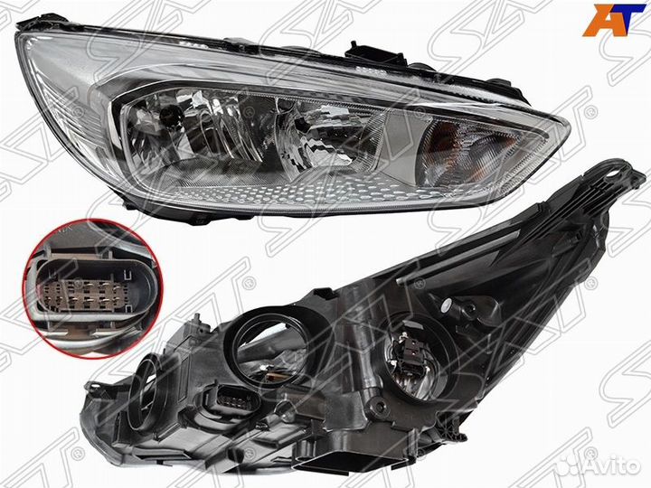 Фара ford focus III 15-19 RH хром, с электрокоррек