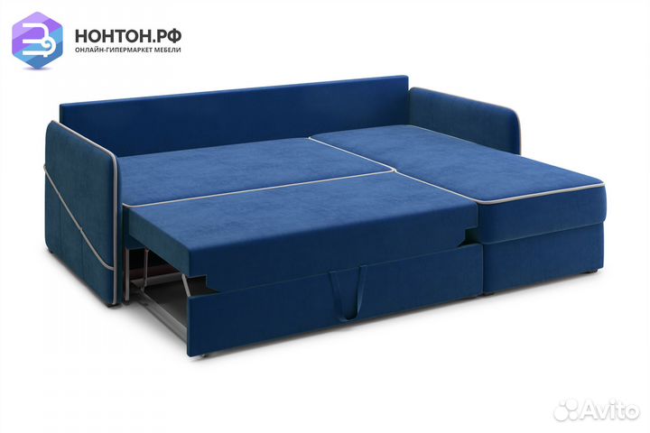 Диван угловой дельфин Энерджи темно-синий