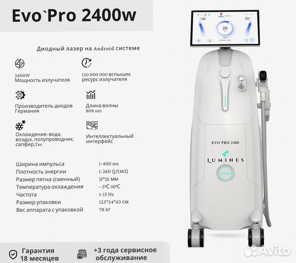 Диодный лазер люминес EvoPro 2400W