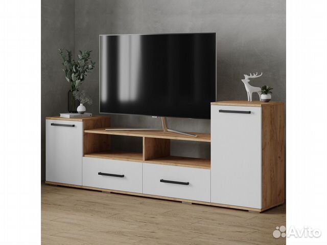 Тумба под тв золотой/белый Доставка бесплатная