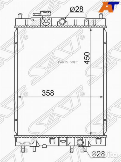 Радиатор охлаждения Ниссан Куб 98-02 АКПП