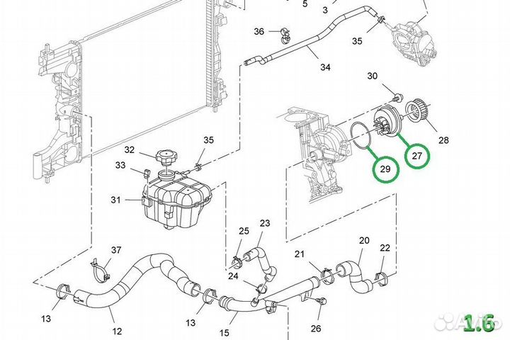 Помпа Metaco водяной насос Chevrolet DW 1.4-1.6