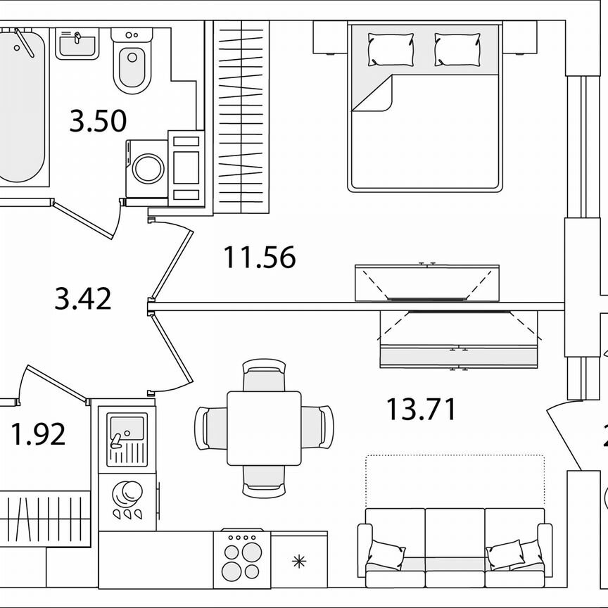 1-к. квартира, 35,3 м², 3/9 эт.