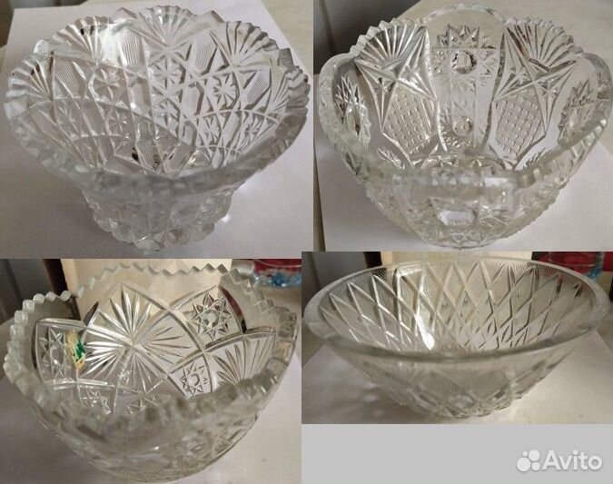 Хрустальные вазы (салатники и пр.) СССР - 5 штук
