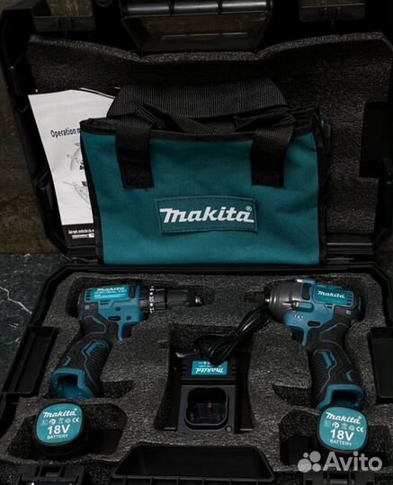 Шуруповерт+импакт Makita 2в1 бесщеточные