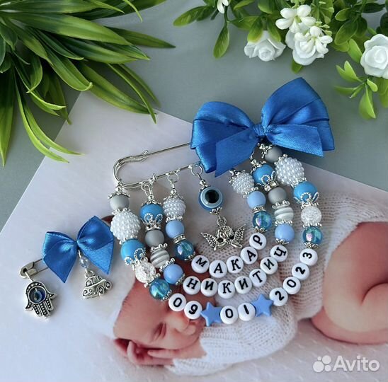 Держатель для пустышки и булавка