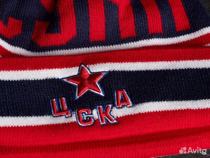 Шапка цска A&C 18876 бело-сине-красная