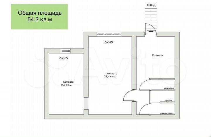 Аукцион: 2-к. апартаменты, 54,2 м², 1/9 эт.