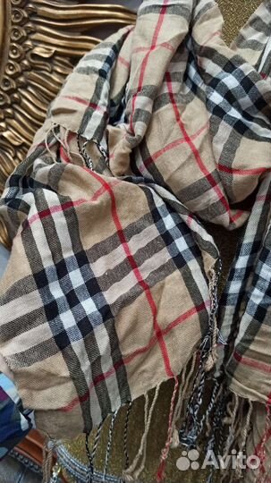 Палантин 175x65 хлопок burberry UK Англия