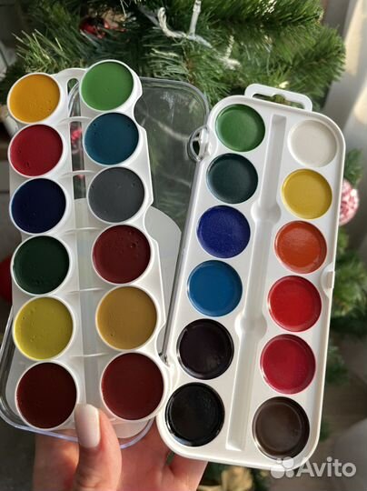 Краски медовые, кисти, восковые карандаши